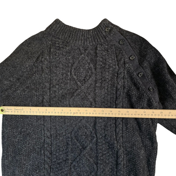 Equipment Femme Tayden Wool Blend Cable Knit Sweater Charcoal Grey Size L - Picture 7 of 8